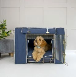 Outlet 😀 Promo 🔥 Personalised 🐕 🦮 Dog Crate Cover In Savanna Indigo by Lords & Labradors 🤩 😉 -Cheap Lords & Labradors Store CrateCover2 6227b058 74b1 4ab9 977f 60c16f20becd