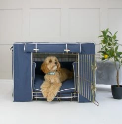Outlet ๐ Promo ๐ฅ Personalised ๐ ๐ฆฎ Dog Crate Cover In Savanna Indigo by Lords & Labradors ๐คฉ ๐