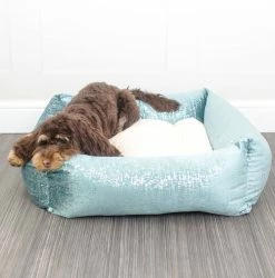 Top 10 👍 Buy 🛒 Lords & Labradors Luxury Zinc Velvet Box Bed For 🦮 🐕 Dogs 🔥 👍 -Cheap Lords & Labradors Store DuckEggZinc2