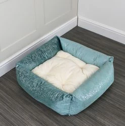 Top 10 👍 Buy 🛒 Lords & Labradors Luxury Zinc Velvet Box Bed For 🦮 🐕 Dogs 🔥 👍 -Cheap Lords & Labradors Store DuckEggZincStudio1