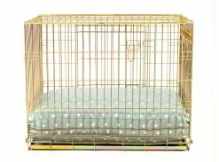 Deals 🥰 Best Sale 🥰 Personalised 🐕 🐶 Dog Cushion in Duck Egg Spot by Lords & Labradors ❤️ 🛒 -Cheap Lords & Labradors Store Duck Egg Spot Cushion Gold Crate Back 39ebedfd 01c1 45bc 89ff ddfd93f32e16