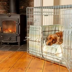 Outlet 💯 Best Pirce 🛒 🐕 Dog Crate Bumper in Balmoral Duck Egg by Lords & Labradors 🥰 👍 -Cheap Lords & Labradors Store balmoral duck egg crate cover lifestyle