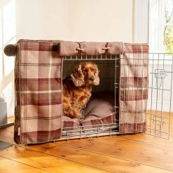 Promo 👍 Brand new 🌟 🐕 Dog Crate Cover in Balmoral Mulberry Tweed by Lords & Labradors 😀 🎁