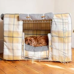 Brand new 🛒 New ⌛ 🐕 Dog Crate Set in Balmoral Ochre Ash Tweed by Lords & Labradors 👍 😀