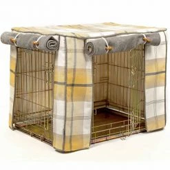 Brand new 🛒 New ⌛ 🐕 Dog Crate Set in Balmoral Ochre Ash Tweed by Lords & Labradors 👍 😀 -Cheap Lords & Labradors Store balmoral ochre ash tweed crate set by lords labradors side