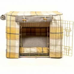Brand new 🛒 New ⌛ 🐕 Dog Crate Set in Balmoral Ochre Ash Tweed by Lords & Labradors 👍 😀 -Cheap Lords & Labradors Store balmoral ochre ash tweed crate set by lords labradors studio frony no bumper