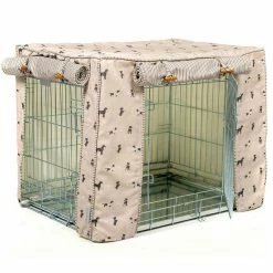 Brand new 🔥 Outlet 💯 🐕 Dog Crate Cover in Cosmopolitan 🦮 🐕 Dog Cotton by Lords & Labradors ⭐ 🛒 -Cheap Lords & Labradors Store cosmopolitan dog cotton crate cover studio side