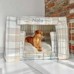 New 😀 New 🌟 🐶 Dog Crate Bumper in Balmoral Natural Tweed by Lords & Labradors ⌛ 👏 -Cheap Lords & Labradors Store dog crate bumper in balmoral natural tweed by lords labradors nala personalised