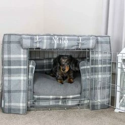 Coupon 😉 Deals ⭐ 🐕 Dog Crate Set In Balmoral Dove Grey Tweed By Lords & Labradors 👍 👏