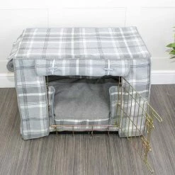 Discount 🥰 Outlet 💯 Personalised 🐶 🐶 Dog Cushion in Balmoral Dove Grey Tweed by Lords & Labradors 🔥 🧨 -Cheap Lords & Labradors Store dog cushion in balmoral dove grey tweed by lords labradors front