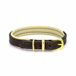 Best deal 🎉 Deals 🌟 🐶 Dogs & Horses Colours Leather Collar ✔️ 😀 -Cheap Lords & Labradors Store dogs and horses colours leather collar brown and cream