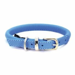 Buy ✔️ Top 10 🎁 🐶 Dogs & Horses Soft Rolled Leather Collar 🎉 🤩 -Cheap Lords & Labradors Store dogs horses rolled leather collar blue and silver