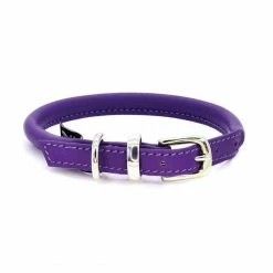 Buy ✔️ Top 10 🎁 🐶 Dogs & Horses Soft Rolled Leather Collar 🎉 🤩 -Cheap Lords & Labradors Store dogs horses rolled leather collar purple and silver