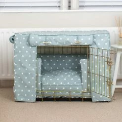 Top 10 🤩 Wholesale 👏 🐶 Dog Crate Set in Duck Egg Spot by Lords & Labradors 🔥 🤩 -Cheap Lords & Labradors Store duck egg spot gold crate set