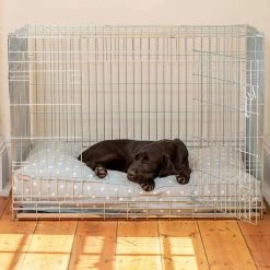 Cheap 💯 Best Pirce 🔥 🦮 Dog Crate Set in Duck Egg Spot Oil Cloth by Lords & Labradors 🛒 😉 -Cheap Lords & Labradors Store duck egg spot oil cloth crate set by lords labradors cushion