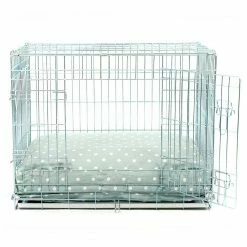 Cheap 💯 Best Pirce 🔥 🦮 Dog Crate Set in Duck Egg Spot Oil Cloth by Lords & Labradors 🛒 😉 -Cheap Lords & Labradors Store duck egg spot oil cloth crate set by lords labradors studio front