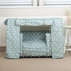 Top 10 🤩 Wholesale 👏 🐶 Dog Crate Set in Duck Egg Spot by Lords & Labradors 🔥 🤩 -Cheap Lords & Labradors Store duck egg spot silver crate set 2