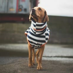 Cheapest 😉 Promo 🥰 Harbour Hounds Navy Stripe Drying 🧥 🧥 Coat 🤩 🤩