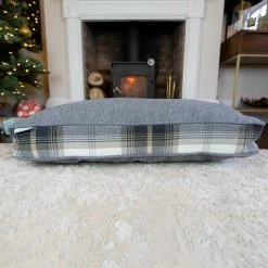 Deals 👍 Best deal 🥰 🦮 Dog Cushion in Balmoral Charcoal Tweed by Lords & Labradors 😀 🛒 -Cheap Lords & Labradors Store lords and labradors charcoal tweed crate cushion in front of fire