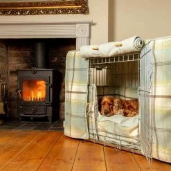 Best deal ✨ Budget ⌛ 🐕 Dog Crate with Cosy Tweed Crate Cover by Lords & Labradors 🤩 ❤️ -Cheap Lords & Labradors Store lords and labradors crate tweed crate cover set silver crate duck egg