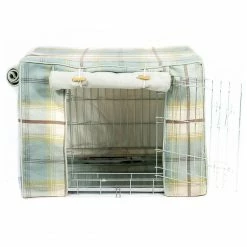 Best deal ✨ Budget ⌛ 🐕 Dog Crate with Cosy Tweed Crate Cover by Lords & Labradors 🤩 ❤️ -Cheap Lords & Labradors Store lords and labradors crate tweed crate cover set silver crate studio duck egg