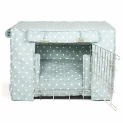 Top 10 🤩 Wholesale 👏 🐶 Dog Crate Set in Duck Egg Spot by Lords & Labradors 🔥 🤩 -Cheap Lords & Labradors Store lords and labradors duck egg spot studio silver