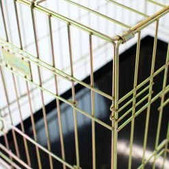 Best deal ✨ Best reviews of 😉 Lords & Labradors Heavy Duty Iridescent Gold Deluxe 🐕 🐕 Dog Crate - Size S-XXL 👏 🎁 -Cheap Lords & Labradors Store lords and labradors gold crate close up corner