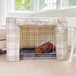 Deals ๐ Promo ๐ Personalised ๐ ๐ถ Dog Crate Cover in Balmoral Natural Tweed by Lords & Labradors โ ๐ฏ