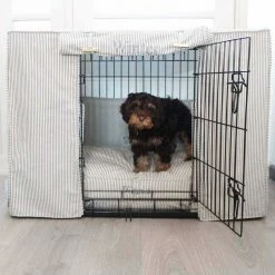 Buy ✔️ Hot Sale 🧨 🐶 Dog Crate Cover in Regency Stripe by Lords & Labradors 😍 🔥 -Cheap Lords & Labradors Store lords and labradors regency stripe crate cover lifestyle dog