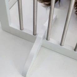 Wholesale 👍 Best Sale 💯 Lords & Labradors Large Wooden Pet Gate ❤️ 💯 -Cheap Lords & Labradors Store lords labradors grey wooden pet gate legs close up