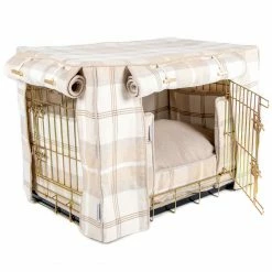 New 🎁 Promo ⌛ 🐶 Dog Crate Set In Balmoral Natural Tweed By Lords & Labradors ✨ ✨ -Cheap Lords & Labradors Store natural tweed full set gold 2