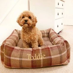 Best Sale 🔔 New 😉 Lords & Labradors Personalised Cosy Tweed Box Bed For 🐕 🦮 Dogs 😉 🌟 -Cheap Lords & Labradors Store personalised cosy tweed box bed for dogs mulberry