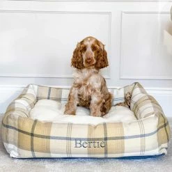 Best Sale 🔔 New 😉 Lords & Labradors Personalised Cosy Tweed Box Bed For 🐕 🦮 Dogs 😉 🌟 -Cheap Lords & Labradors Store personalised cosy tweed box bed for dogs ochre ash dog lifestyle