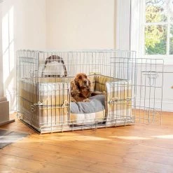 Hot Sale 🎁 Flash Sale 🧨 Personalised 🦮 🐶 Dog Crate Bumper in Balmoral Ochre Ash Tweed by Lords & Labradors 👏 ✨