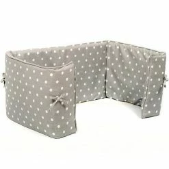 Cheap ❤️ Buy 👏 Personalised 🐶 🐶 Dog Crate Bumper in Grey Spot by Lords & Labradors ✨ 🎉 -Cheap Lords & Labradors Store personalised dog crate bumper in grey spot by lords labradors side