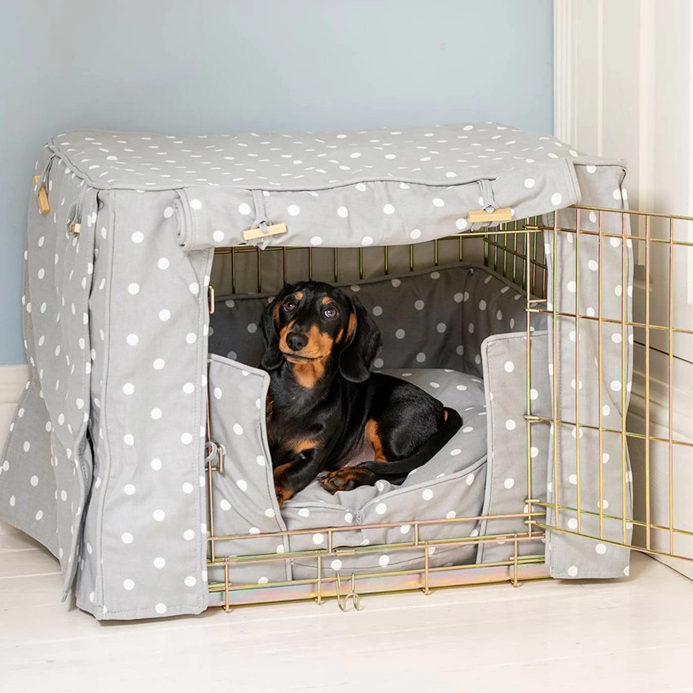 Outlet ๐ฏ Best deal โจ Personalised ๐ถ ๐ฆฎ Dog Crate Cover in Grey Spot Cotton by Lords & Labradors ๐ ๐ฅ 1 Outlet ๐ฏ Best deal โจ Personalised ๐ถ ๐ฆฎ Dog Crate Cover in Grey Spot Cotton by Lords & Labradors ๐ ๐ฅ