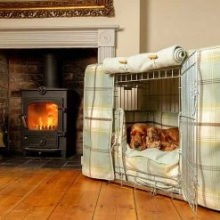 Discount ๐งจ Budget ๐ Personalised ๐ฆฎ ๐ถ Dog Crate Cover in Balmoral Duck Egg Tweed by Lords & Labradors ๐ โ๏ธ