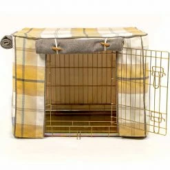 Budget 🎉 Best Sale 🌟 Personalised 🦮 🐶 Dog Crate Cover in Balmoral Ochre Ash Tweed by Lords & Labradors ❤️ 🔥 -Cheap Lords & Labradors Store personalised dog crate cover in balmoral ochre ash tweed by lords labradors studio