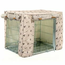 Budget ⌛ Best deal 😉 Personalised 🐶 🐶 Dog Crate Cover in Cosmopolitan 🐶 🐶 Dog Cotton by Lords & Labradors 🌟 👏 -Cheap Lords & Labradors Store personalised dog crate cover in cosmopolitan dog cotton by lords labradors side