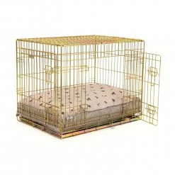 Wholesale ✔️ Best Sale ⌛ Personalised 🐶 🐶 Dog Cushion in Cosmopolitan 🐶 🐶 Dog by Lords & Labradors 🛒 👍 -Cheap Lords & Labradors Store personalised dog cushion in cosmopolitan dog by lords labradors cosmopolitan dog gold crate side