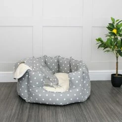 Discount 😉 Hot Sale ⭐ Lords & Labradors Personalised High Wall Bed For 🦮 🦮 Dogs - Spots & Stripes Collection 🤩 ✨ -Cheap Lords & Labradors Store personalised high wall bed for dogs spots stripes collection grey spot blanket