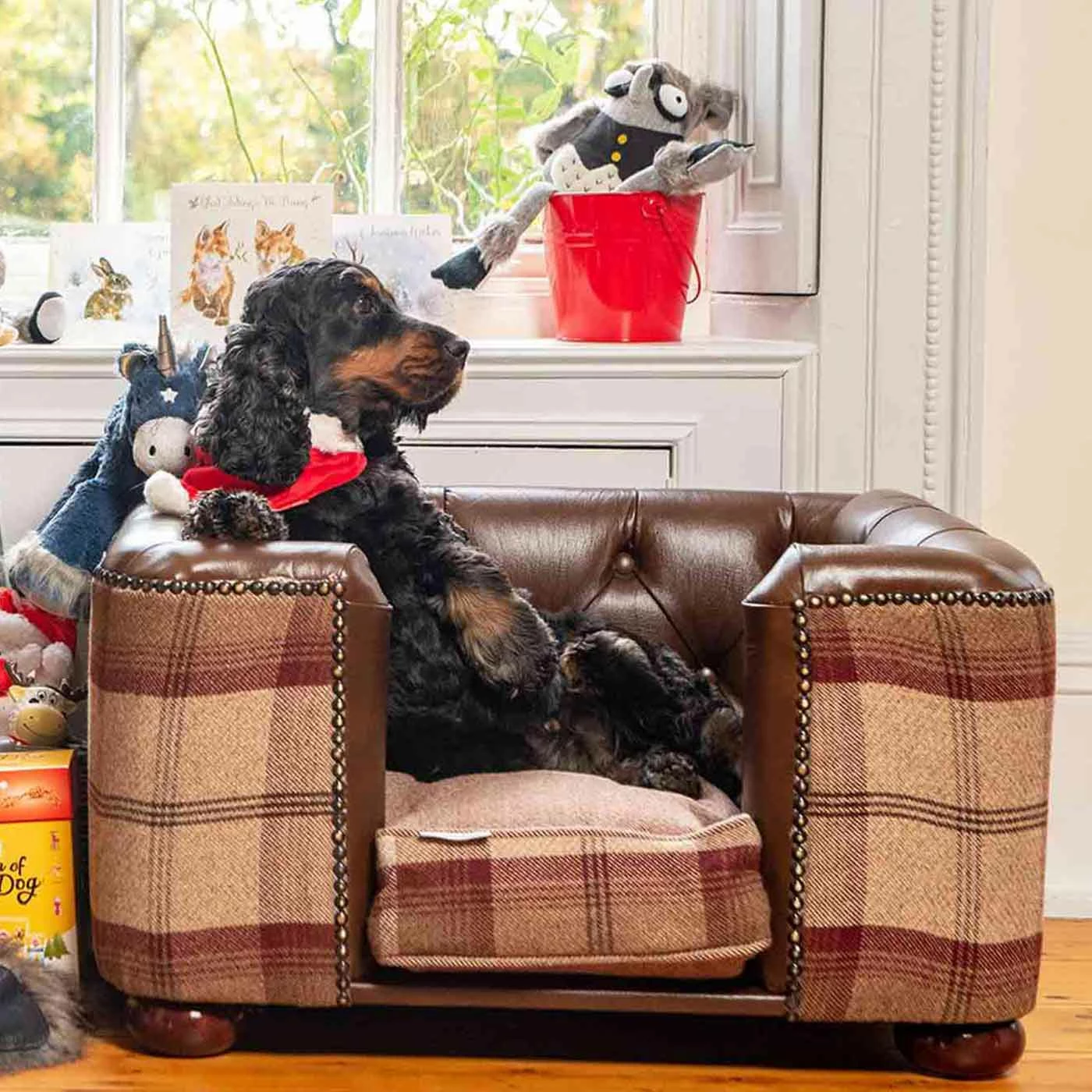 Best Sale ✨ Best Pirce 🛒 Lords & Labradors Personalised Tetford 🐕 🐕 Dog Chesterfield in Tan Leather & Mulberry Tweed 😀 🛒 2 Best Sale ✨ Best Pirce 🛒 Lords & Labradors Personalised Tetford 🐕 🐕 Dog Chesterfield in Tan Leather & Mulberry Tweed 😀 🛒 - Image 2