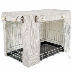 Buy ✔️ Hot Sale 🧨 🐶 Dog Crate Cover in Regency Stripe by Lords & Labradors 😍 🔥 -Cheap Lords & Labradors Store regency cover cotton 2