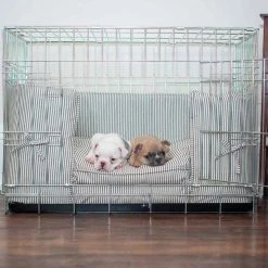Cheap ⭐ Outlet 😀 🐶 Dog Crate Bumper in Regency Stripe by Lords & Labradors 💯 🧨