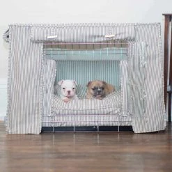 Hot Sale 🛒 Wholesale 🧨 🦮 Dog Crate Set in Regency Stripe by Lords & Labradors ❤️ ✔️