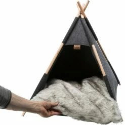 Hot Sale ❤️ Brand new 👍 Trixie Cat Tipi Cave ⌛ 🤩 -Cheap Lords & Labradors Store trixie charcoal tipi cave studio