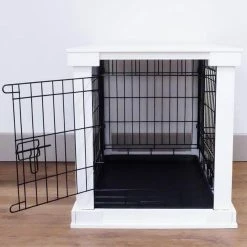 Outlet 😀 Cheapest 😍 Lords & Labradors White Wooden 🐶 🦮 Dog Crate Cover & Crate Combo ✨ 😉 -Cheap Lords & Labradors Store white wooden dog crate cover combo lifestyle